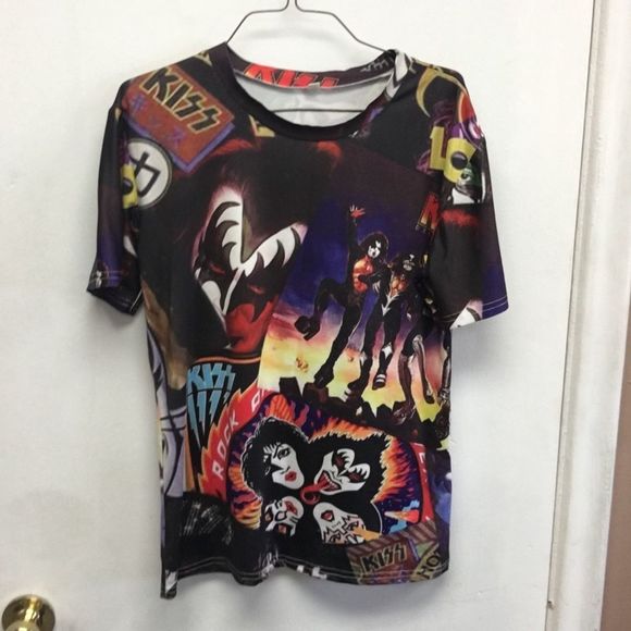 Kiss AOP All Over Print Double Sided Mens Graphic T-Shirt size Medium - Picture 4 of 7